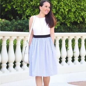 Kate Spade Broome Street Pinstripe blue & white dress. Sz 8 $229